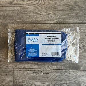 ASP Non Skid Patient Slippers Adult 3XL Double Tread Royal Blue NWT